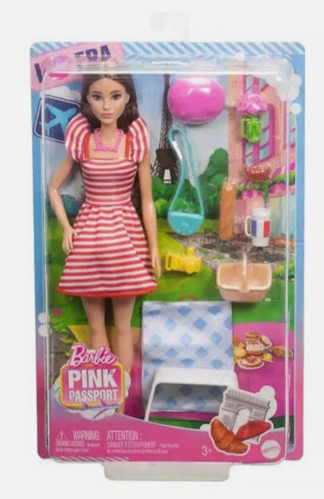 Barbie Pink Passport Paris Doll and Accessory Set