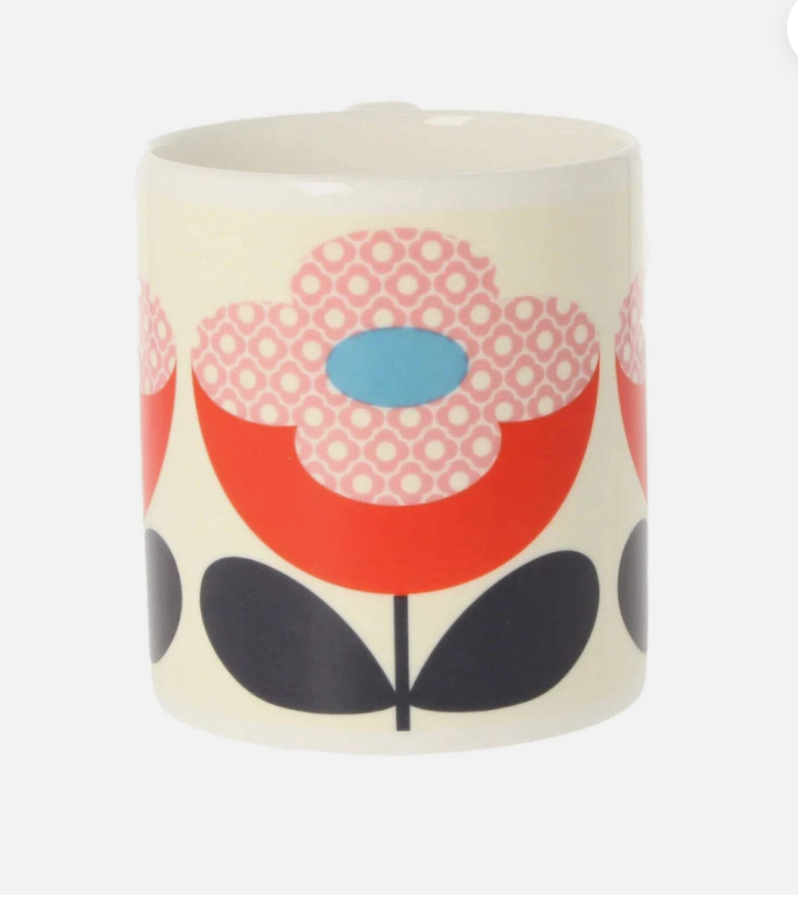 Orla Kiely Buttercup Stem 350ml Mug Pink & Red