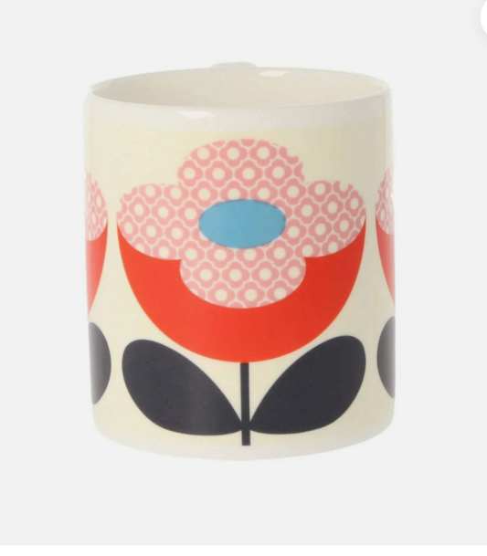 Orla Kiely Buttercup Stem 350ml Mug Pink & Red