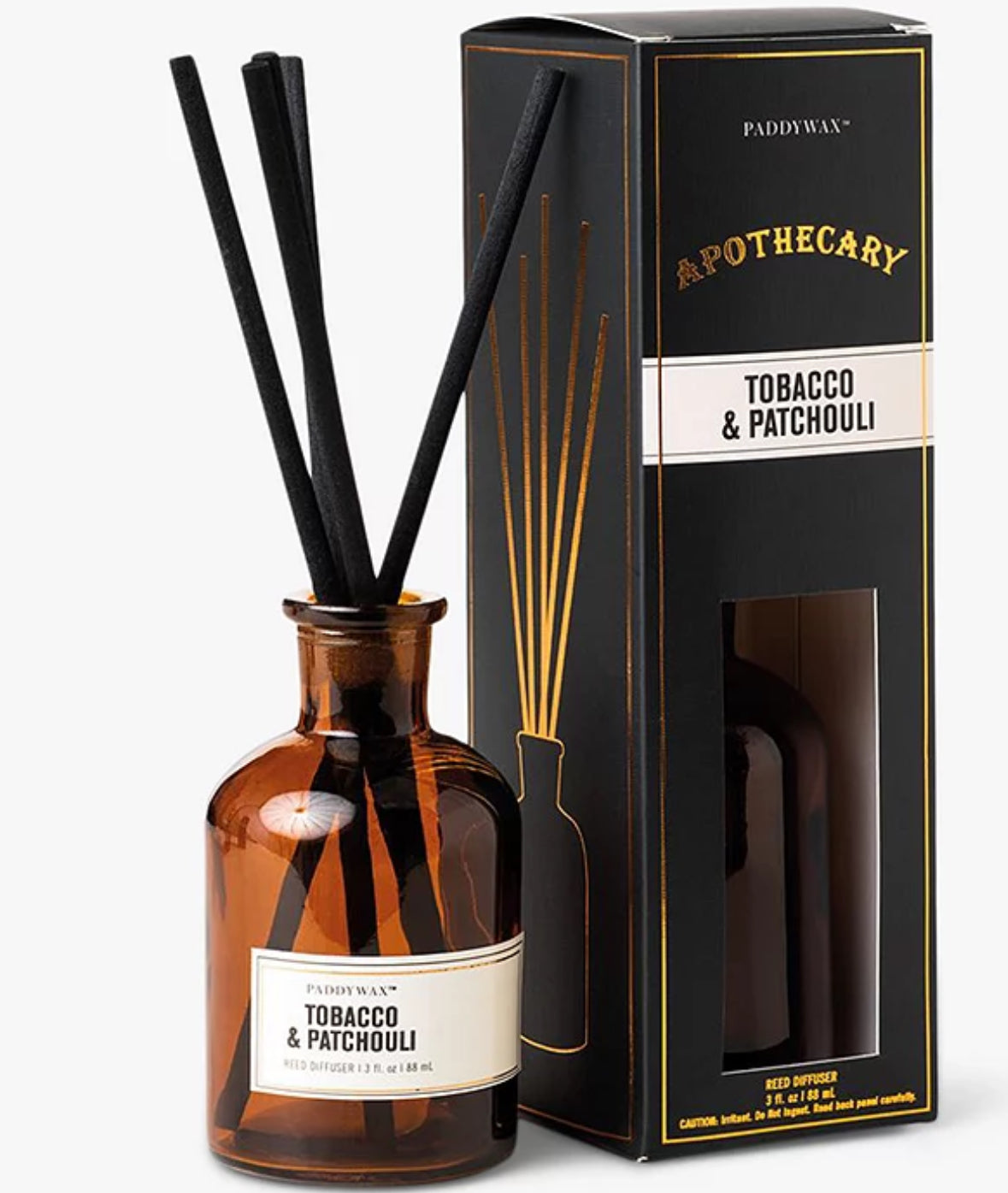 paddywax tobacco and patchouli diffuser Each diffuser is packaged in a giftable tube with gold foil Tobacco & Patchouli - Paddywax