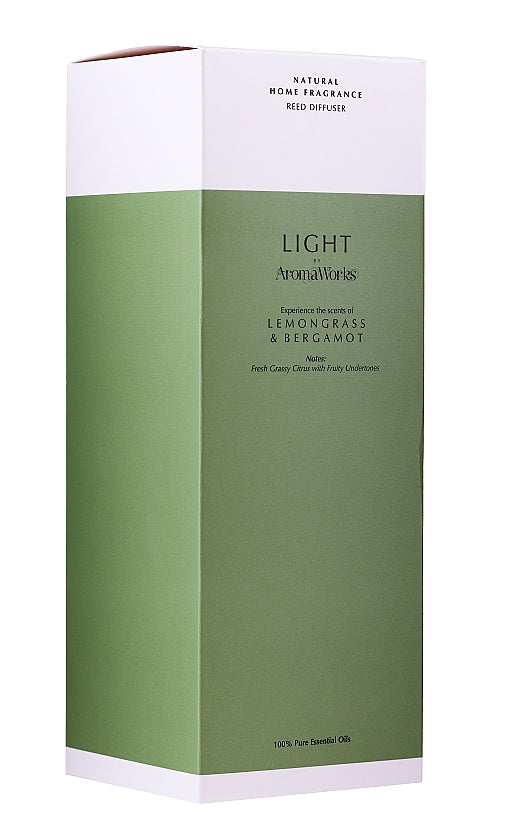 AromaWorks Light Range Reed Diffuser Lemongrass and Bergamot 200ml