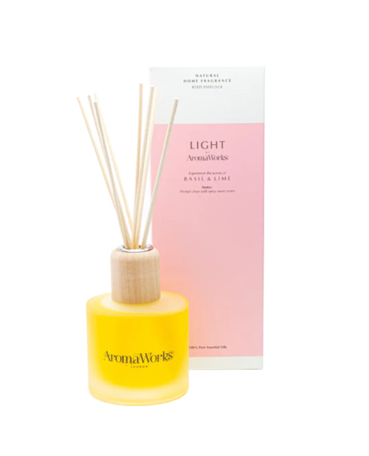 AromaWorks Light Basil and Lime Reed Diffuser 200ml