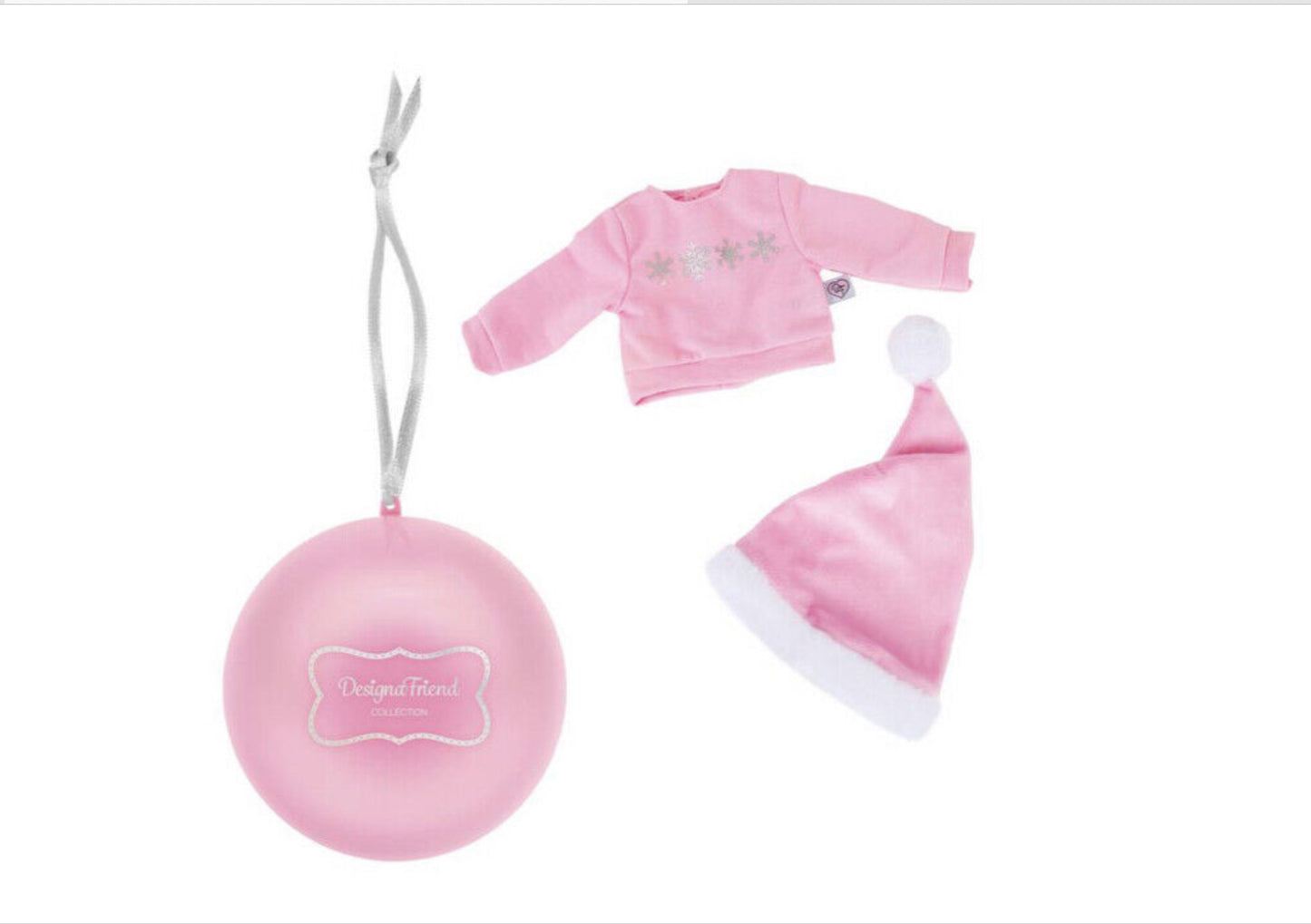 Designafriend Christmas Bauble Outfit - Surprise Pink Christmas Gift Set