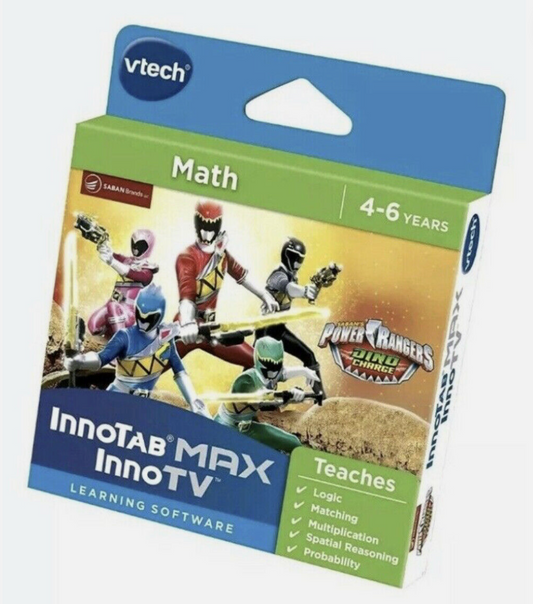 Vtech INNOTAB MAX INNO TV Game. POWER RANGERS. MATHS Age 4-6 years.