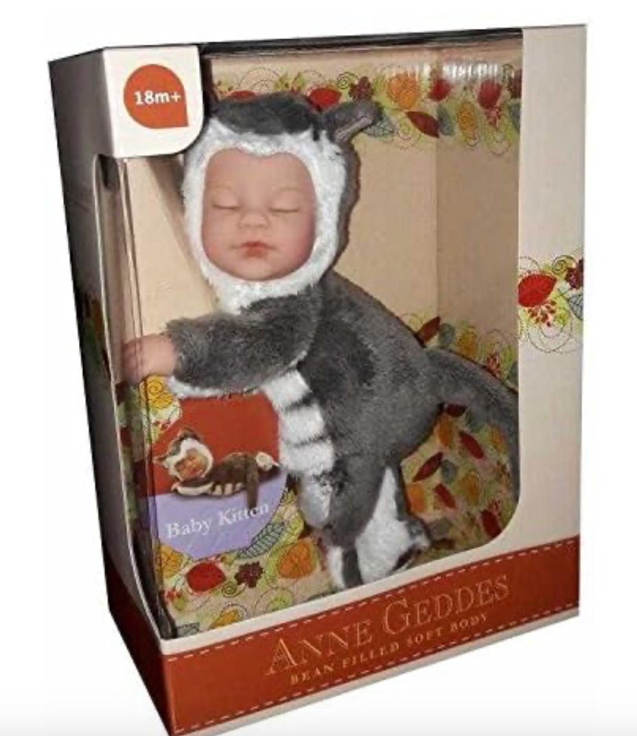 Anne Geddes 9 inch Baby Kitten Doll - Bean Filled Soft Body Collection