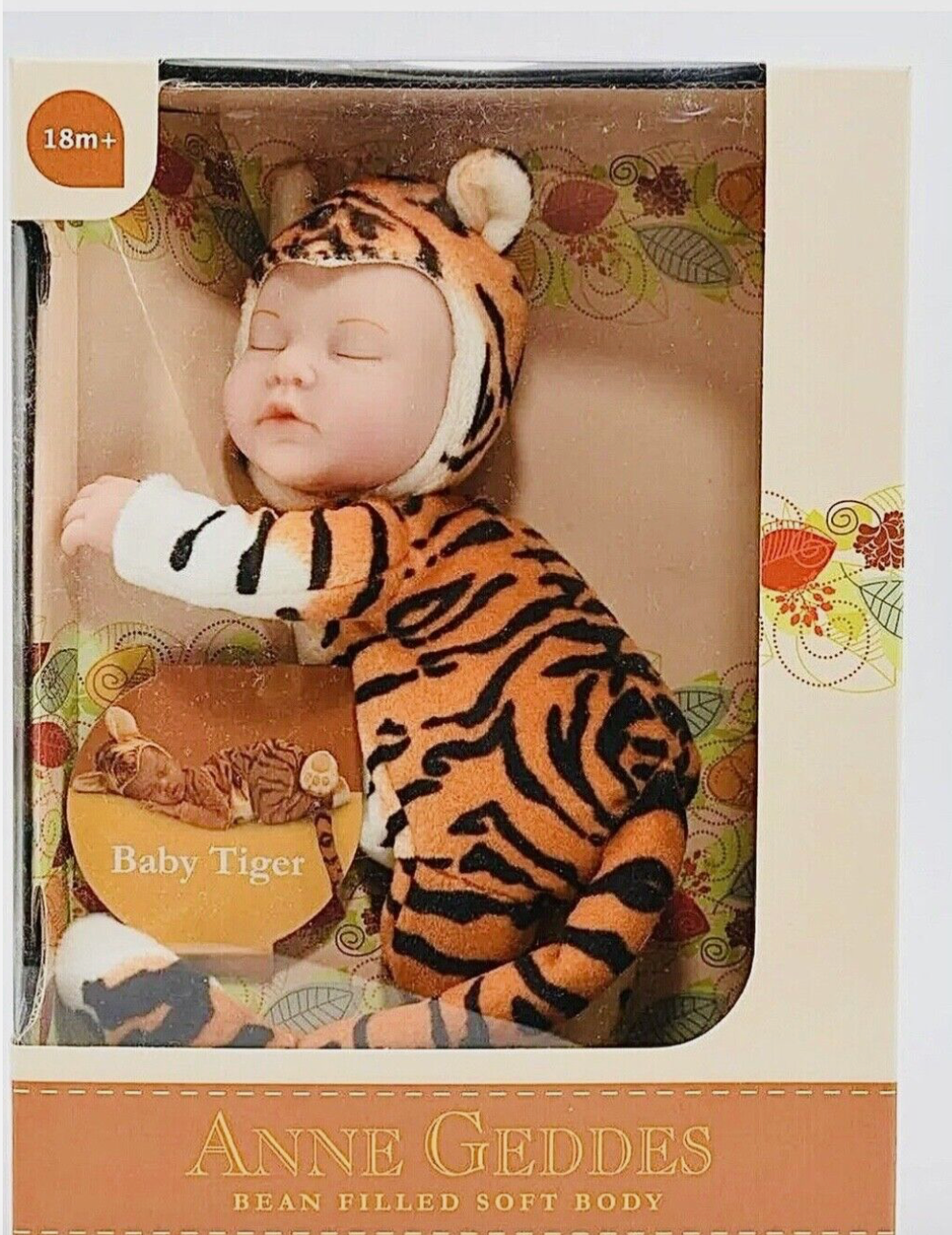 Anne Geddes 9 inch Tiger Doll - Bean Filled Soft Body Collection