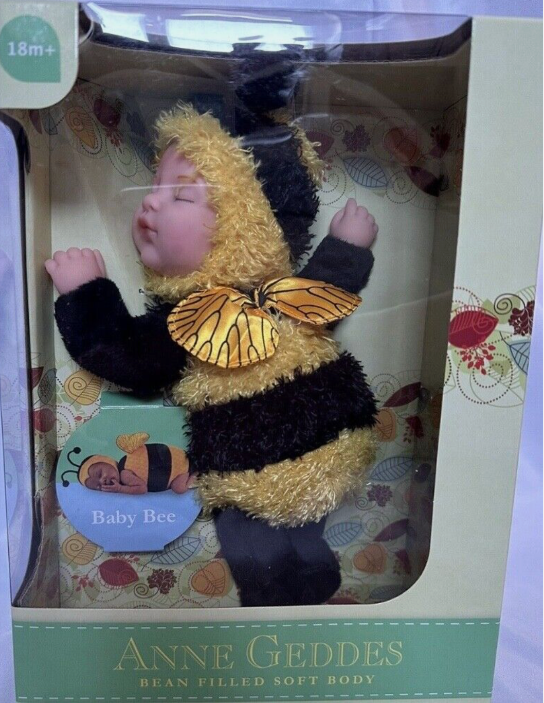 Anne Geddes 9 inch Baby Bee Doll - Bean Filled Soft Body Collection