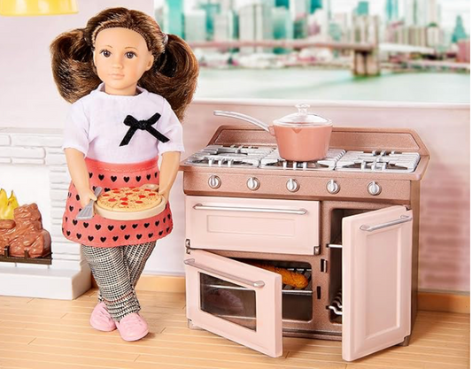 Lori LO31202Z 6” Doll  Cornelia's Kitchen Set W/Oven & Accessories