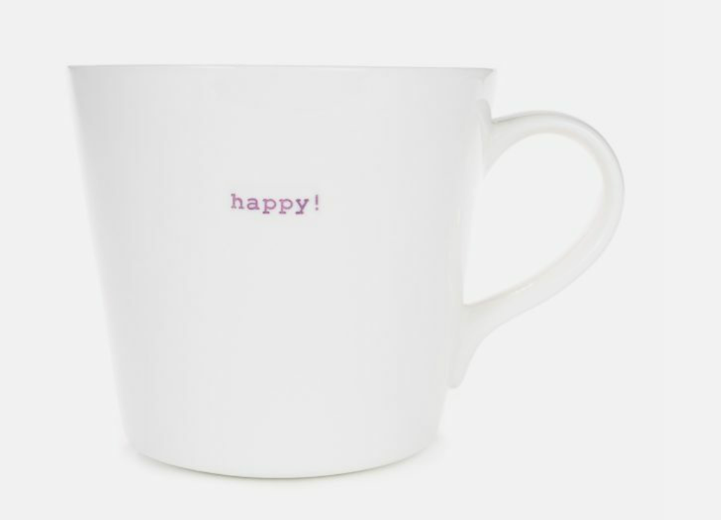 Keith Brymer Jones Happy Large Bucket Mug 500ml Lilac Font