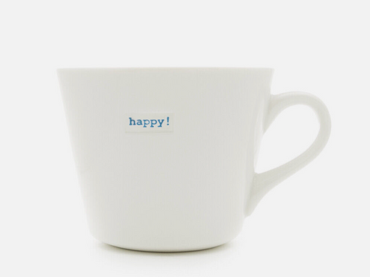 Keith Brymer Jones Happy Medium Bucket Mug 350ml Blue Font