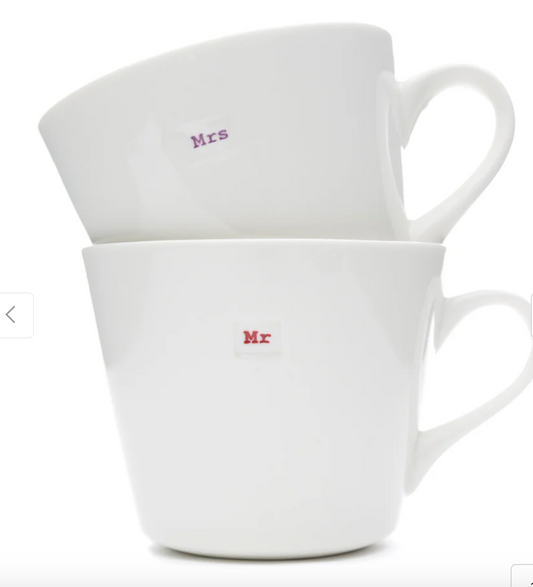 Keith Brymer Jones Mr & Mrs  Medium Bucket Mug Set or 2 x 350ml