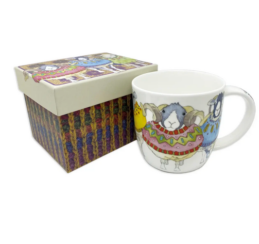 Emma Ball Sheep in Sweaters Bone China Mug in Gift Box
