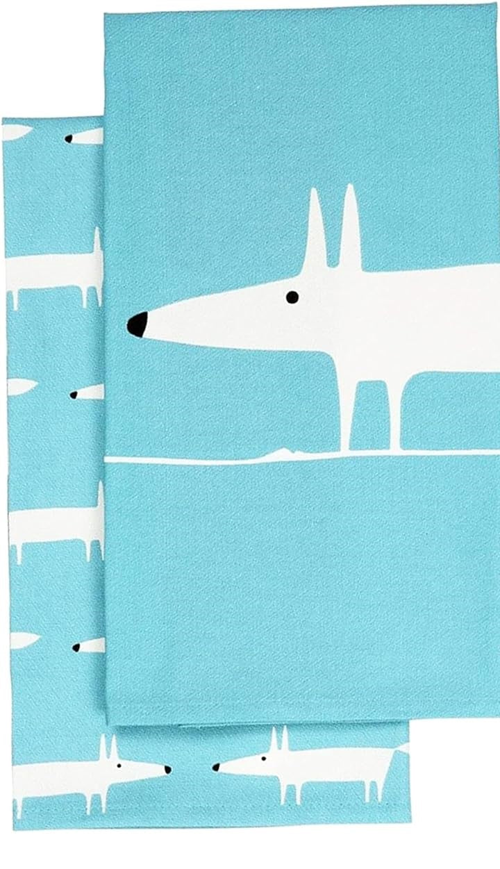 Scion Living Tea Towel Mr Fox Twin Pack - Teal