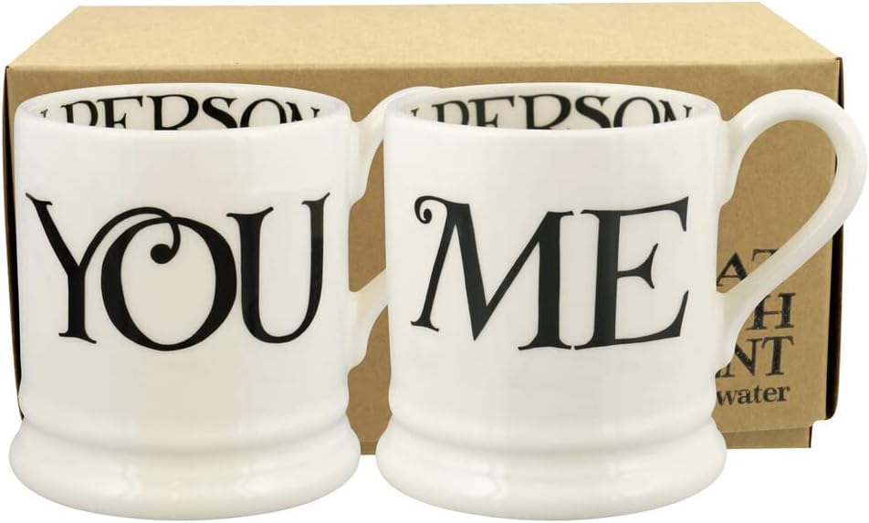 Emma Bridgewater You and Me Set of 2 Boxed 1/2 Pint Mugs