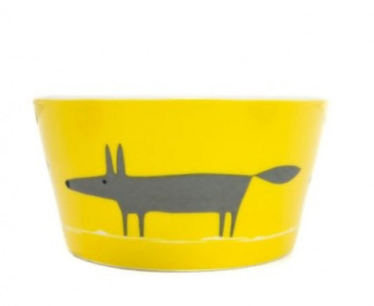 Scion Living Bowl Mr Fox - Yellow & Charcoal