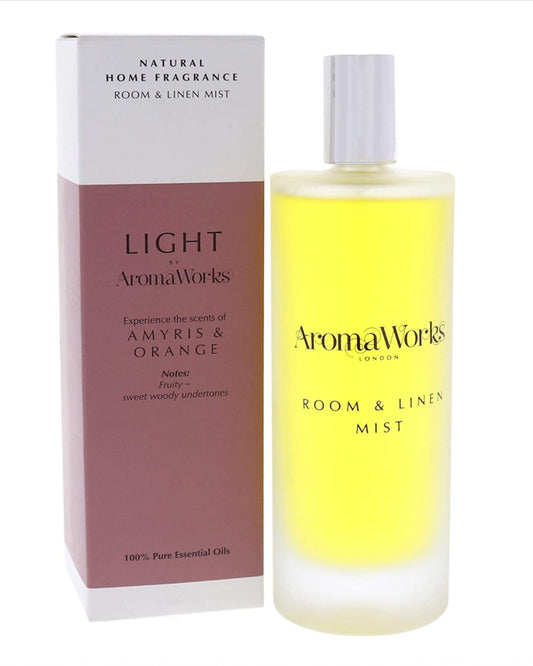 Aromaworks Amyris & Orange Room and Linen Mist Spray 100ml