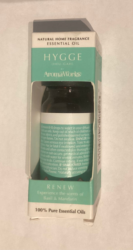 Aromaworks Hygge Renew Basil & Mandarin Essential Oils 10ml