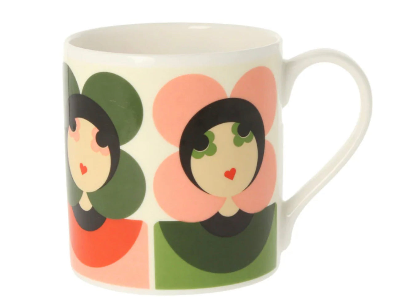 Orla Kiely  Luna Pink/Green Mug 350ml