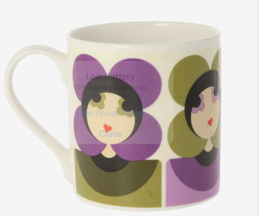 Orla Kiely Luna Purple/Olive Mug 350ml