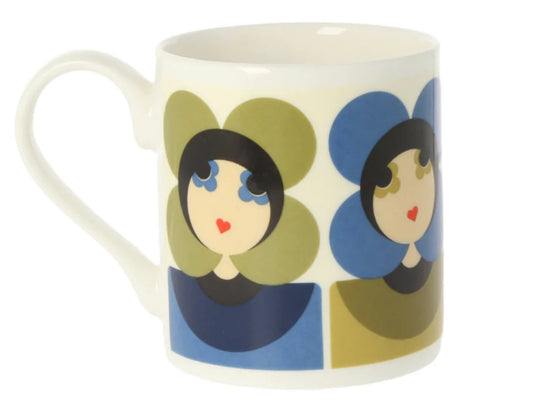 Orla Kiely Luna Blue/Sage Mug 350ml