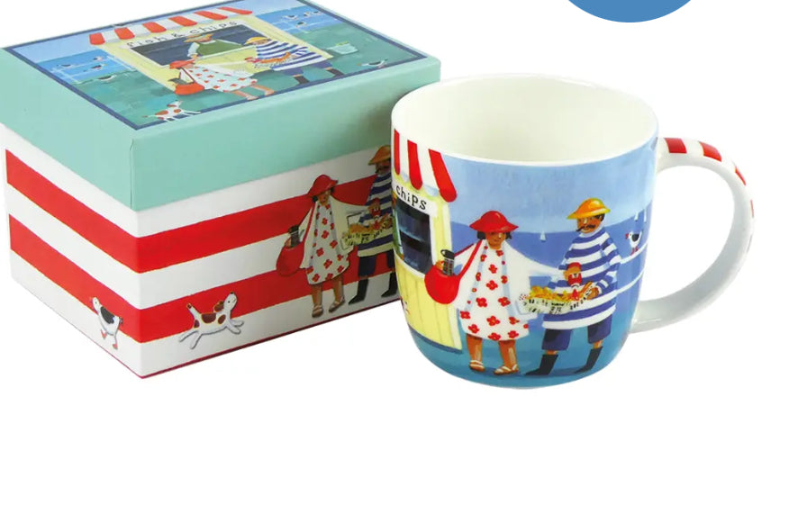 Fish & Chips Bone China Mug In Gift Box