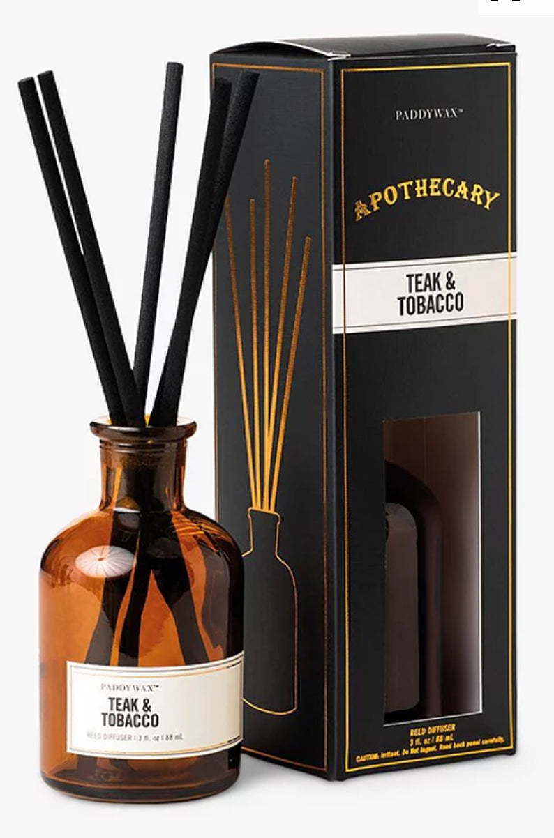 Paddywax Apothecary Teak & Tobacco Reed Diffuser, 88ml