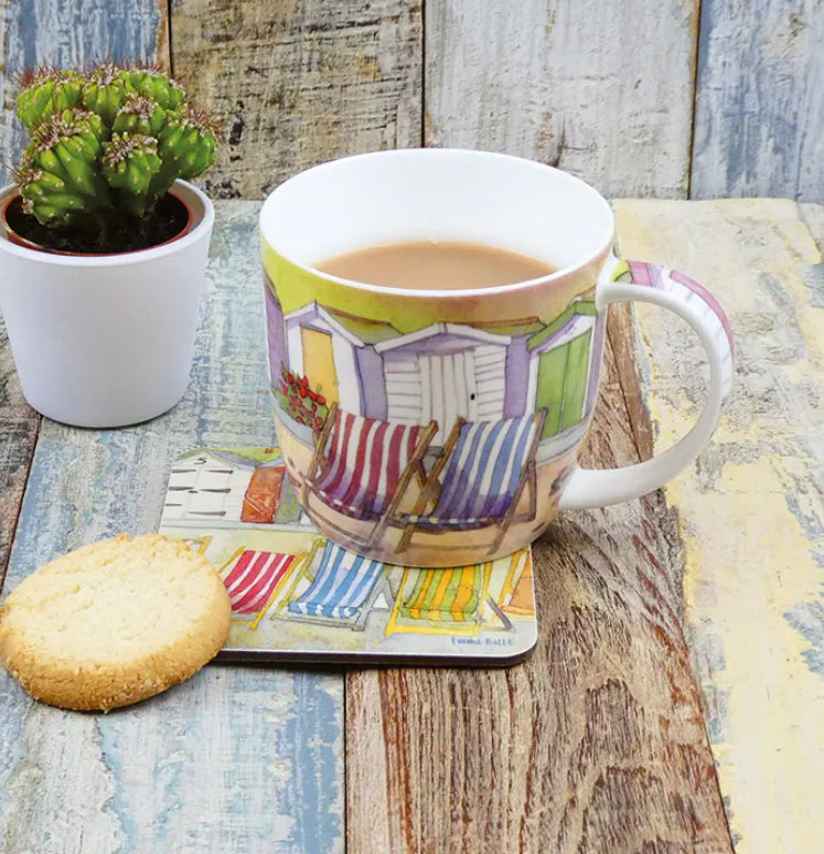 Beach Huts Bone China Mug In Gift Box