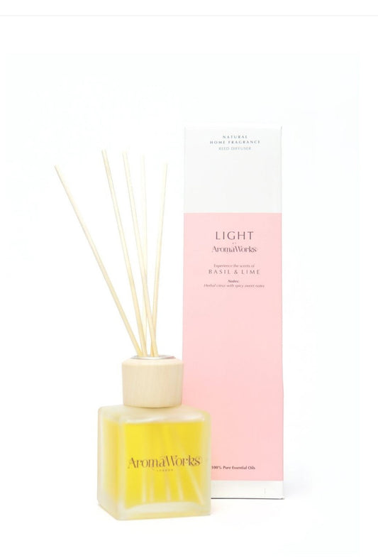 AromaWorks Light Basil and Lime Reed Diffuser 100ml