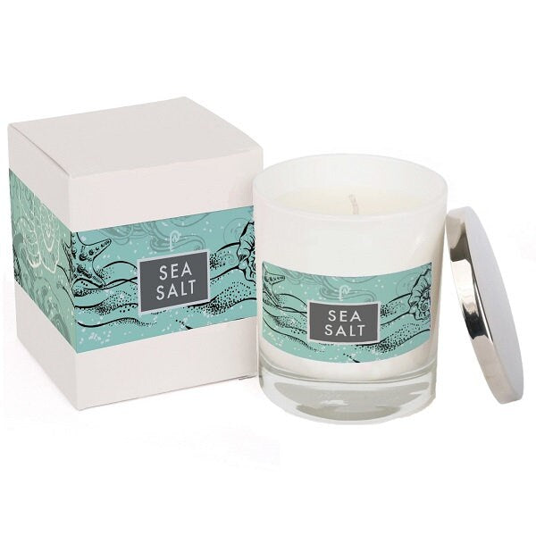 Sea Salt Elements Glass Candle (White)