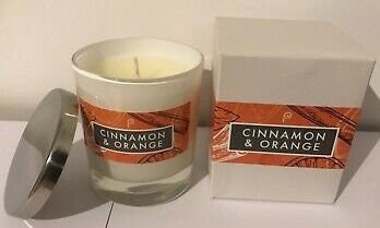 Cinnamon and Orange Elements Glass Candle (White)